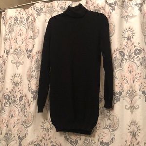 Black turtleneck sweater dress